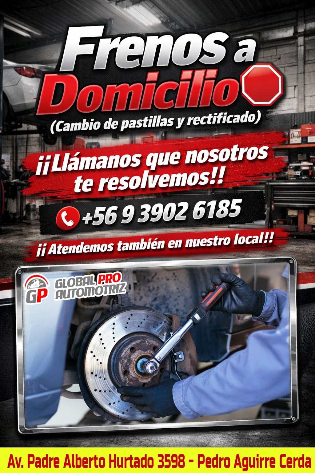 Cambio de Frenos a Domicilio en Santiago - GlobalPro Automotriz