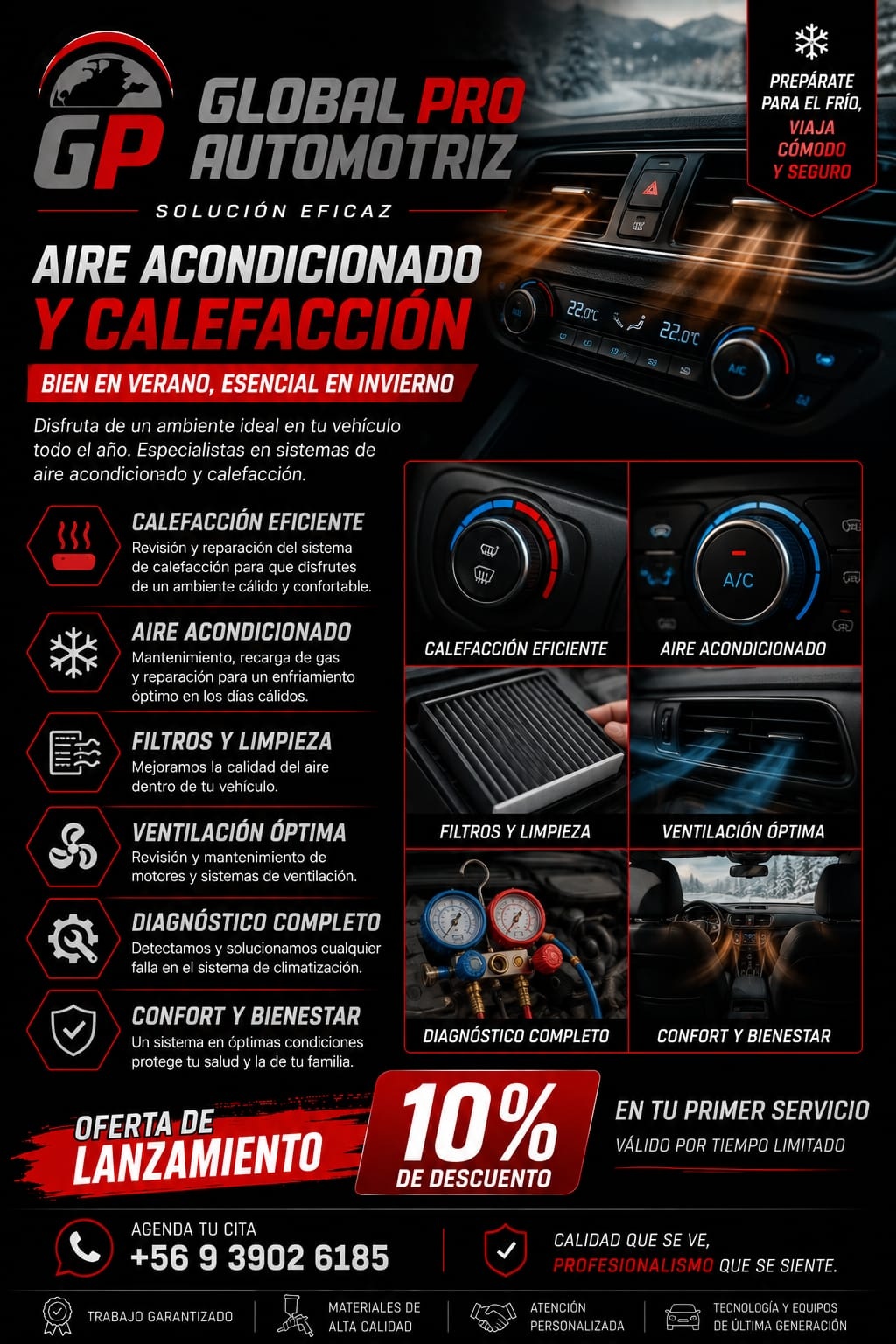 Calefaccion y climatizacion automotriz en Cerrillos - GlobalPro Automotriz